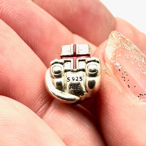 Pandora Christmas Kitten Charm 925 ALE Sterling Silver Enamel - Picture 5 of 5